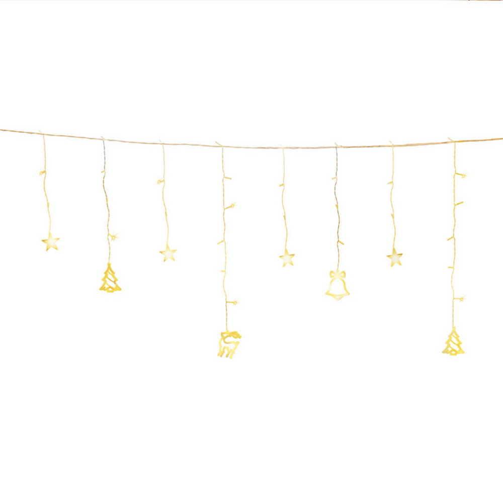 XMAS-LED-160-IC-BELL-WARM-190354-00 138 LED 3M Christmas Lights Icicle Light Warm White Jingle Jollys - Image 1