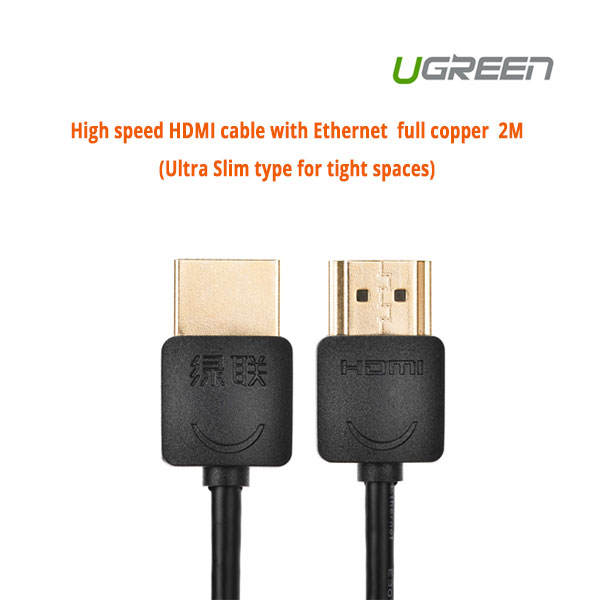 acbugn11199_01_16 UGREEN High speed with Ethernet full copper Ultra Slim HDMI cable 2M (11199) - Image 1