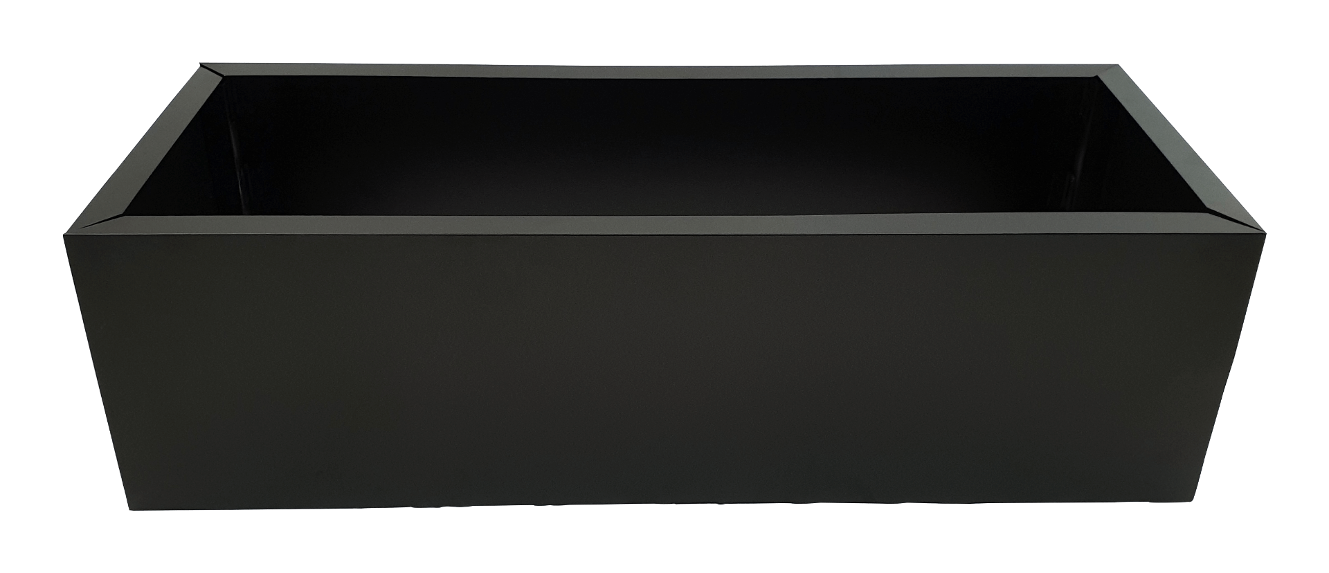 black_75cm_planter_1_4 Black Metal Planter Medium - Image 1