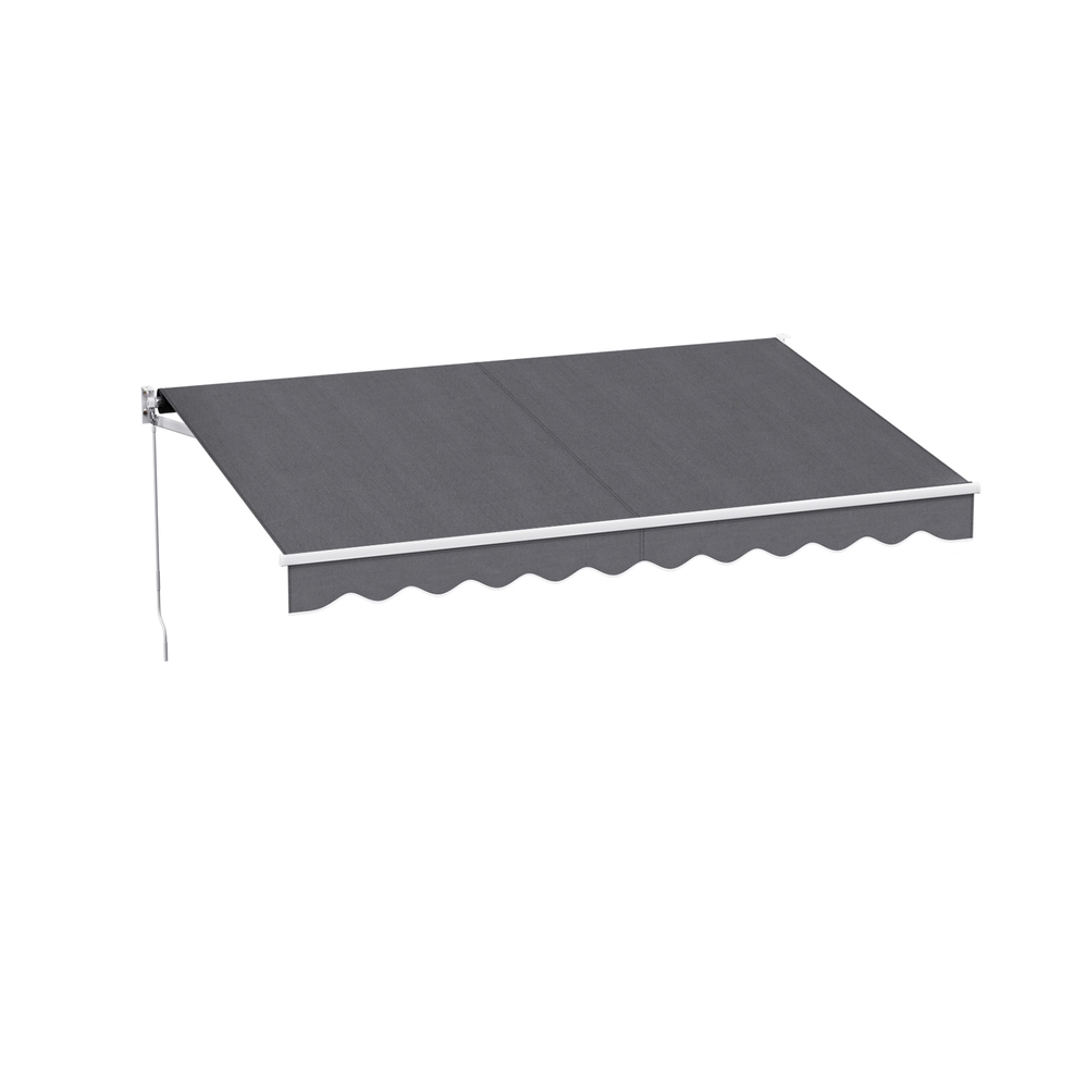 AWN-B-ARM-30X20-GREY-202508271312-00 Instahut Retractable Folding Arm Awning Manual Sunshade 3M X 2M Grey - Image 1