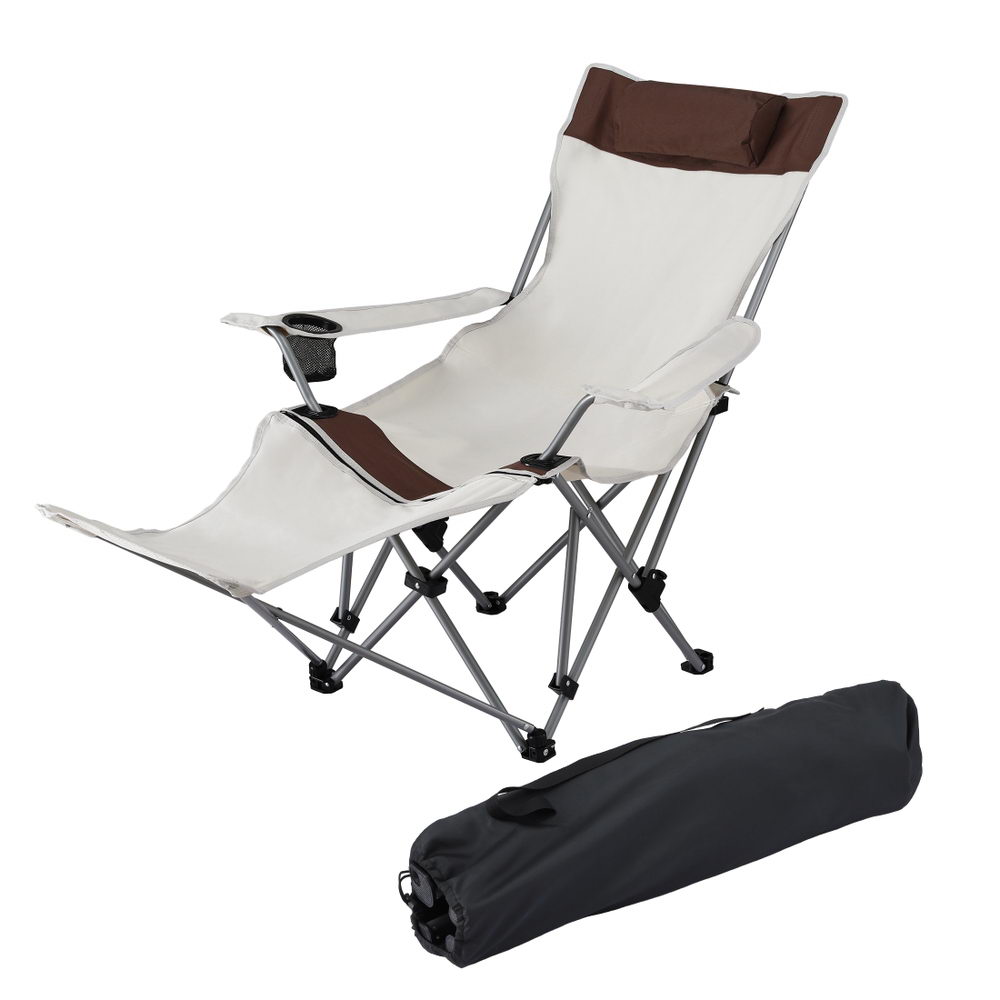CAMP-D-C-RCL-WHBR-202509191316-00 Weisshorn Camping Chair Reclining Adjustable Portable Outdoor Folding Lightweight - Image 1
