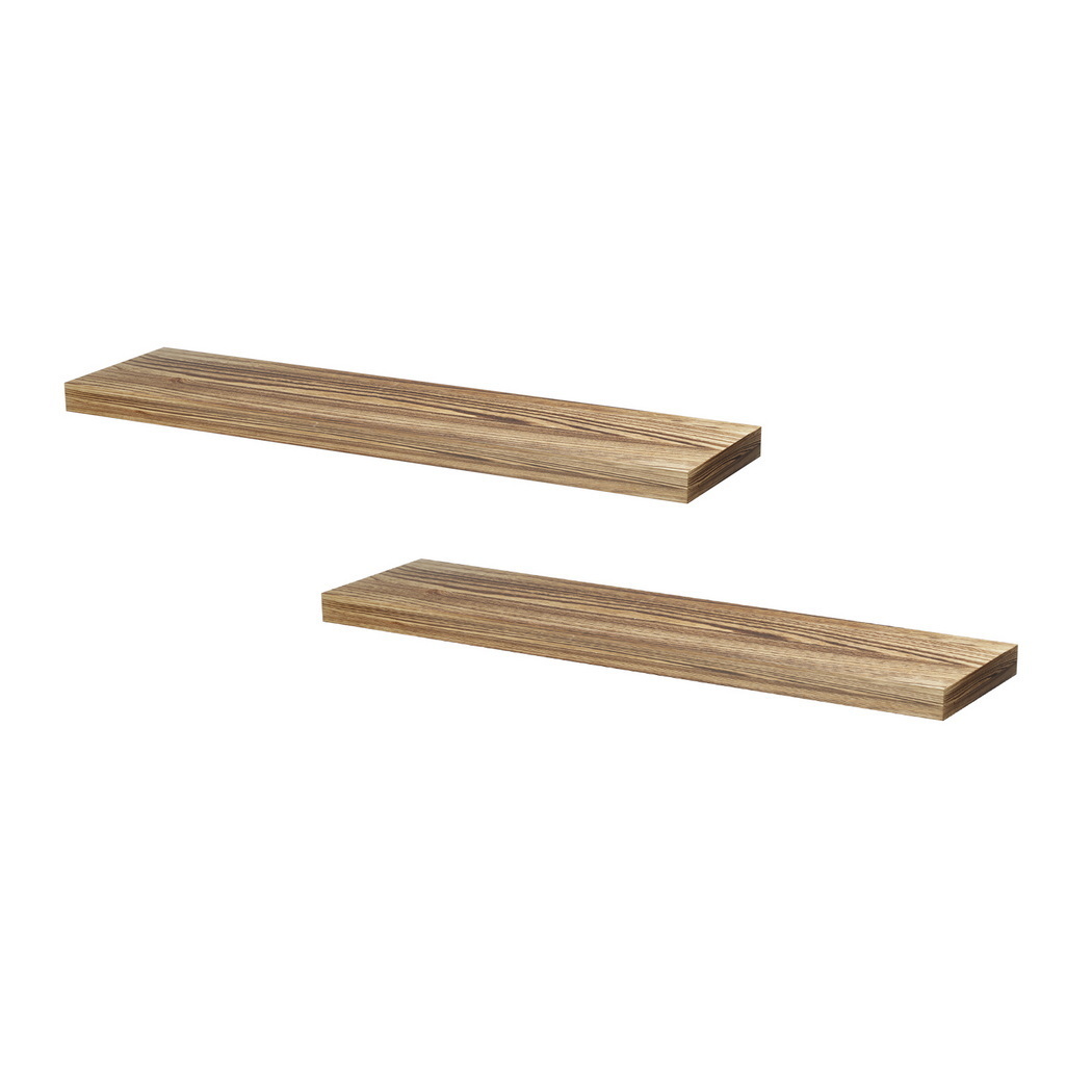 FUR-V-WALL-03-WD-202508281118-00 Artiss Floating Wall Shelf Set of 2 Wood 90CM - Image 1