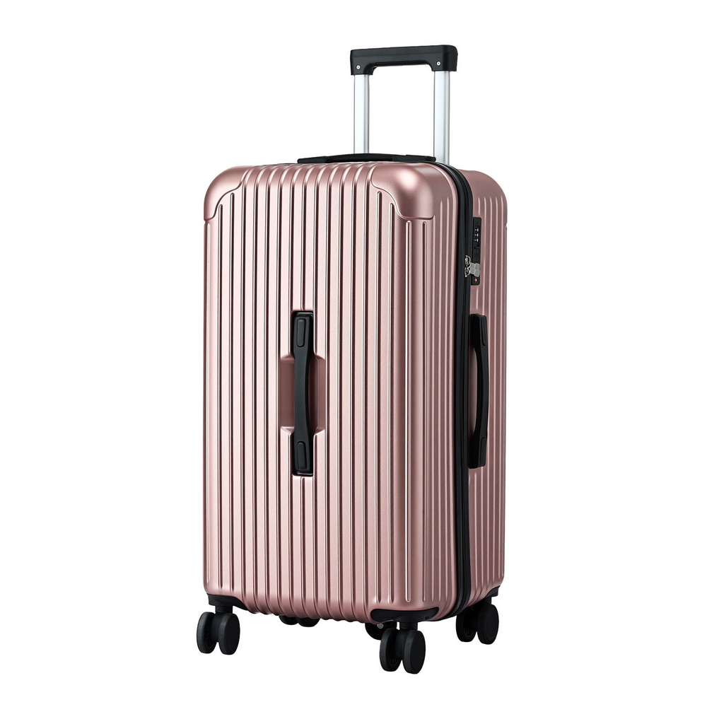 LUG-ABS-TRUK-28-RG-202508192008-00 Wanderlite 28" Trunk Luggage Suitcase Travel 5 Wheels Type-C Port TSA Rose Gold - Image 1