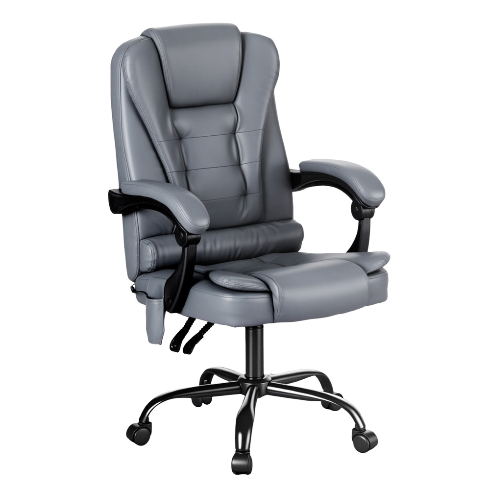 MOC-C-FZ23-4P-PU-GR-202507181422-00 Artiss Executive Office Chair 4-Point Massage Adjustable Ergonomic Recline PU - Image 1
