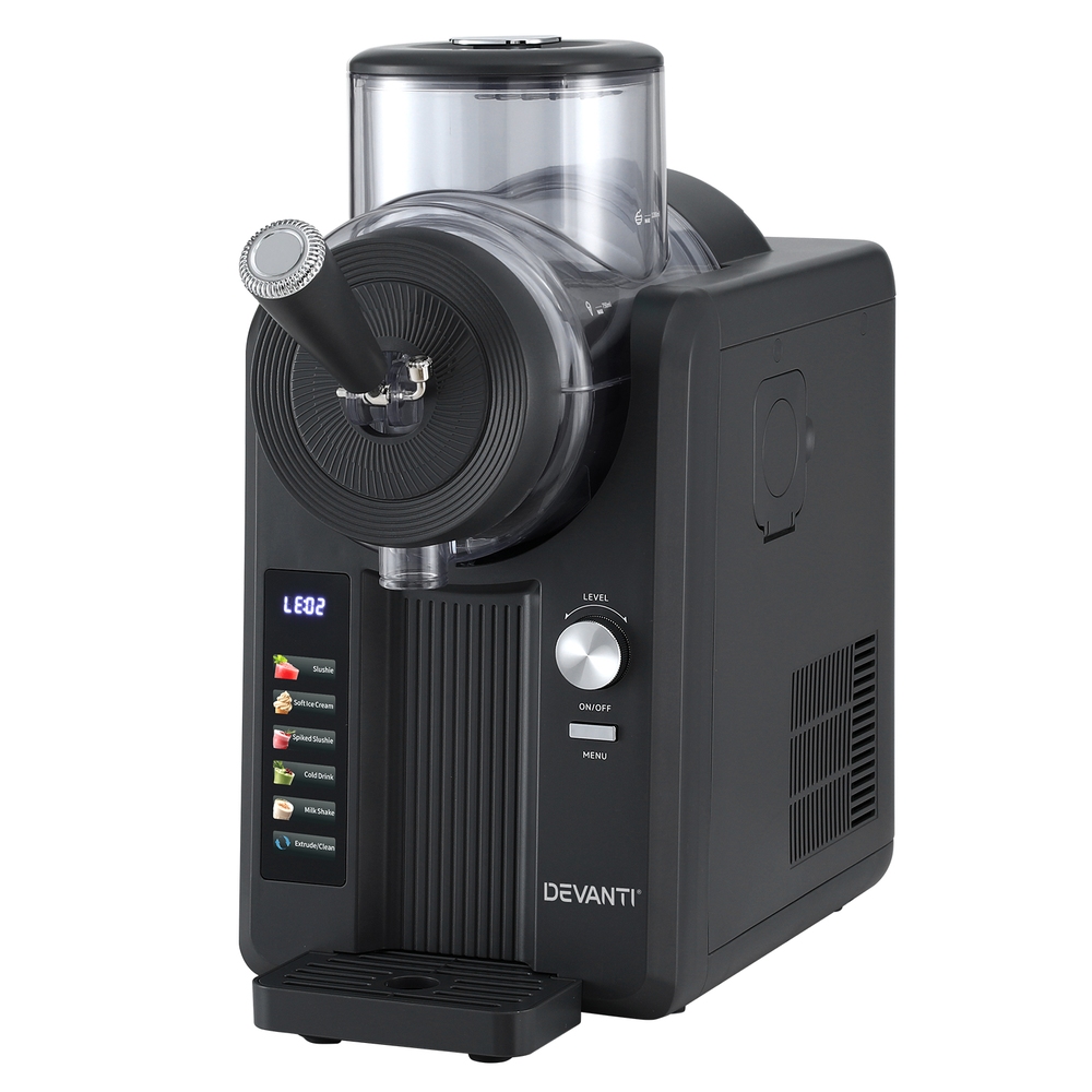 SLS-CR01-2L-BK-202508111804-00 Devanti 2L Slushie Machine Ice Cream Maker Frozen Smoothies Milkshakes Black - Image 1