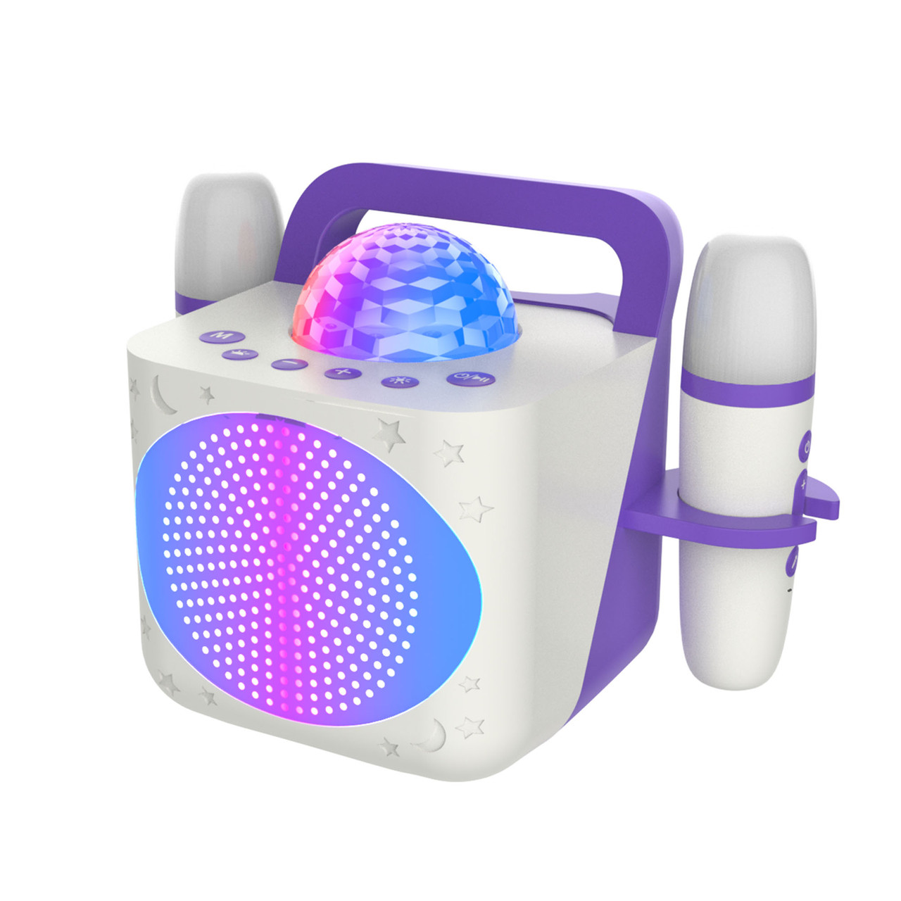 V1031-SP-KKALWH-386-202507301035-00 Laser Kids Disco Karaoke with Two Mics White - Image 1