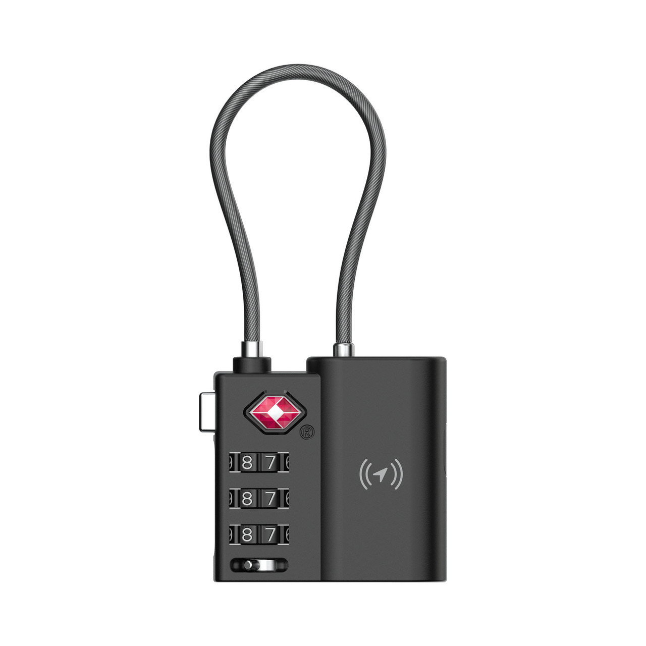 V1031-TG-TSAT60-818-202507251009-00 Laser TSA Lock Smart Tag with Rechargeable Battery Black - Image 1