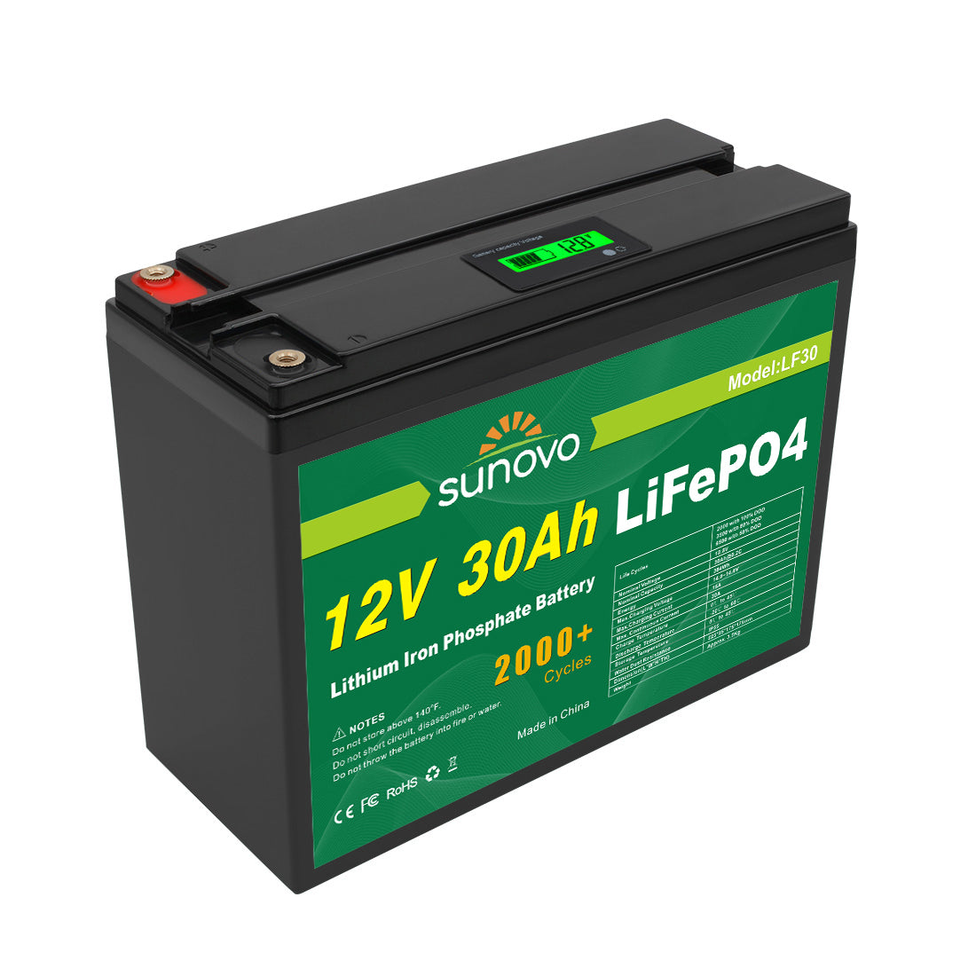 V1060-LF30-202508141930-00 Samland 12V 30AH Deep Circle Lifepo4 Battery Rechargeable Lithium - Image 1