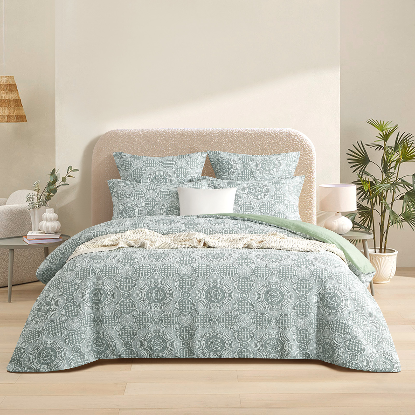 V107-SH331230-202507250955-00 Rizz Sage Jacquard European Pillowcase by Renee Taylor - Image 1