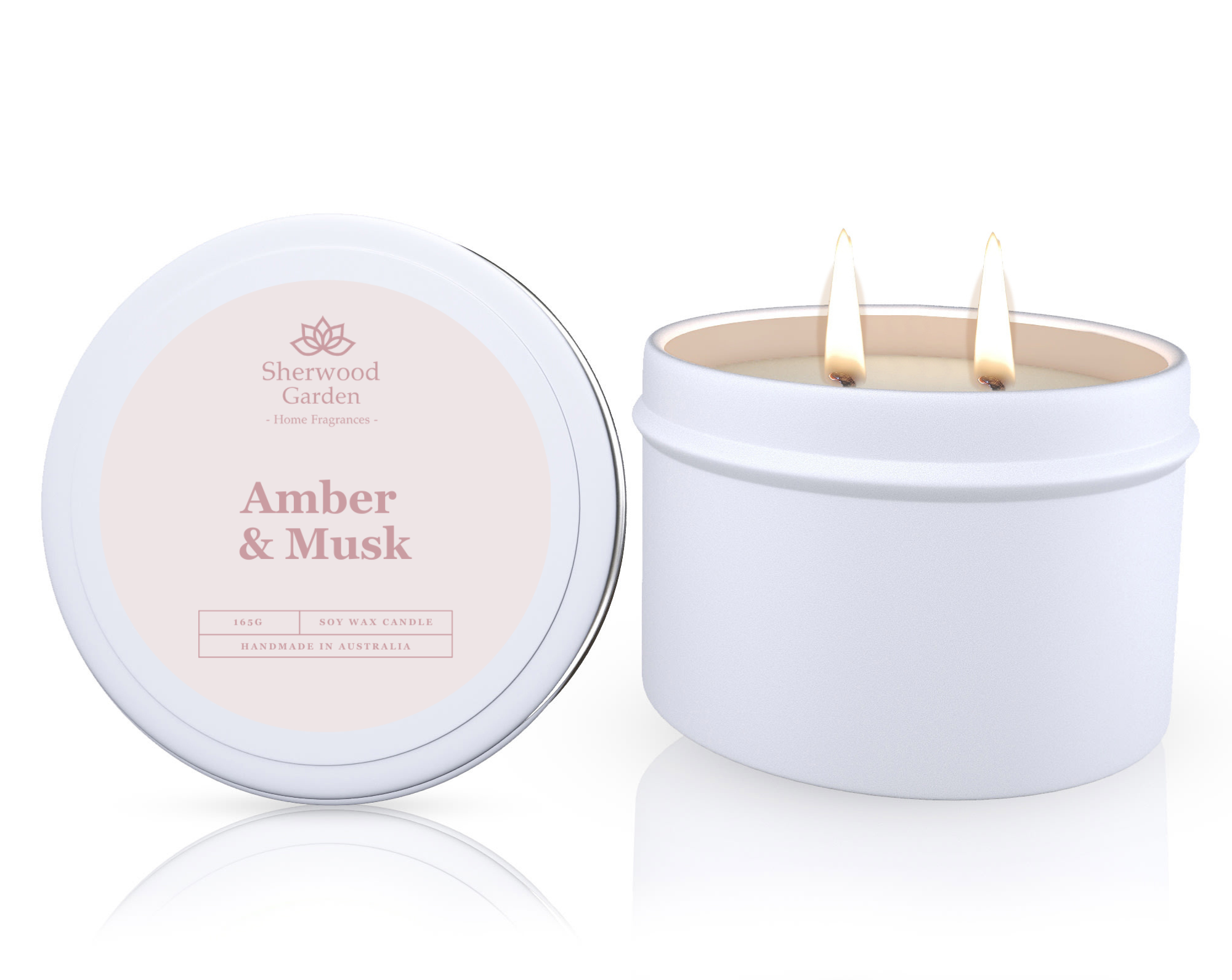 V1108-SGHFSWCT165-AM-202509170830-00 Amber & Musk Soy Candle Tin 165g - Image 1