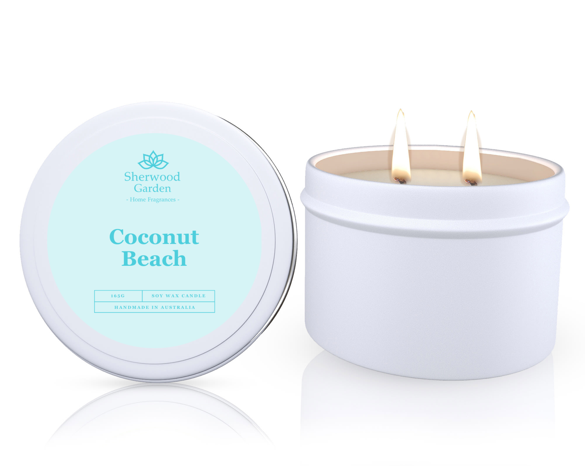 V1108-SGHFSWCT165-CB-202509170825-00 Coconut Beach Soy Candle Tin 165g - Image 1