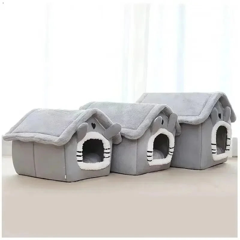 V178-62229-202508050915-00 Soft Indoor Dog House & Bed - Washable Grey - Image 1
