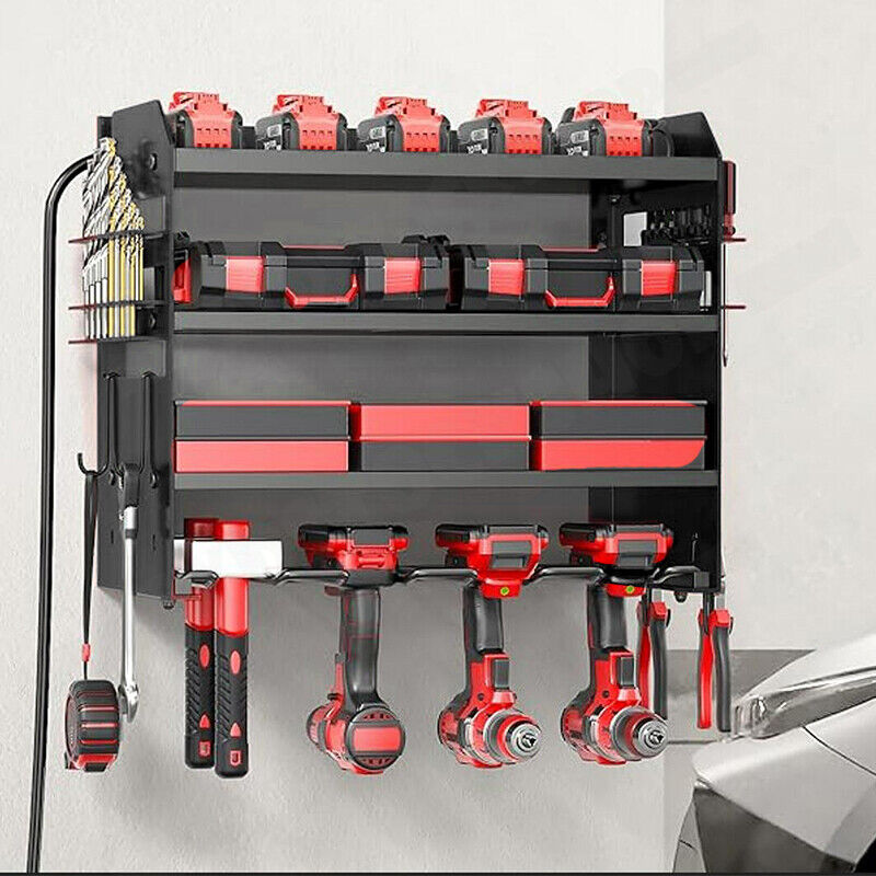 V178-66956-202508050930-00 Power Tool Rack Organizer - Wall Mount Drill Holder, 4 Layers - Image 1