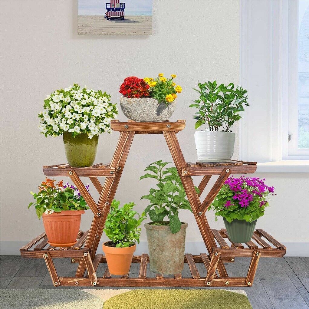 V178-66988-202508050945-00 Wooden 6 Tier Plant Stand A-Frame Flower Pot Display Organizer - Image 1