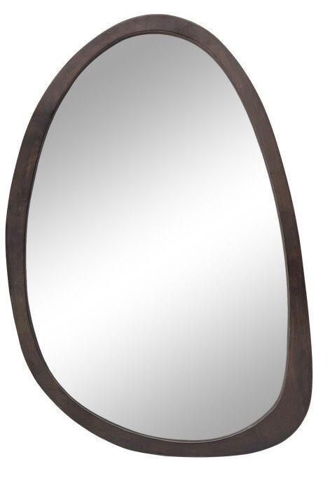 V178-67010-202508050955-00 Antique Wooden Wall Mirror HD Odd Shaped Home D�cor 50x70cm - Image 1