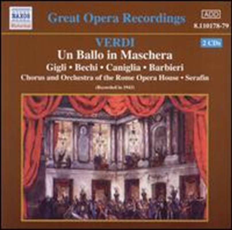 V210-2183061-202507021510-00 Verdi Un Balloin Maschera - Gigli: Serafin: Rome Opera Hous Cd Album - Image 1