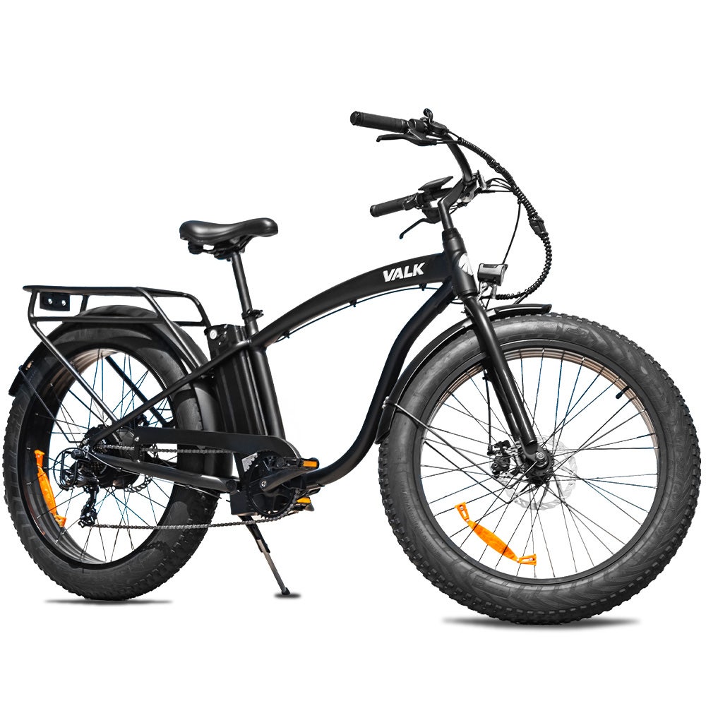V219-BIKEMBVAF5KA-202508041914-00 VALK Electric Fat Tyre Cruiser Bike, eBike with Throttle, Matte Black - Image 1
