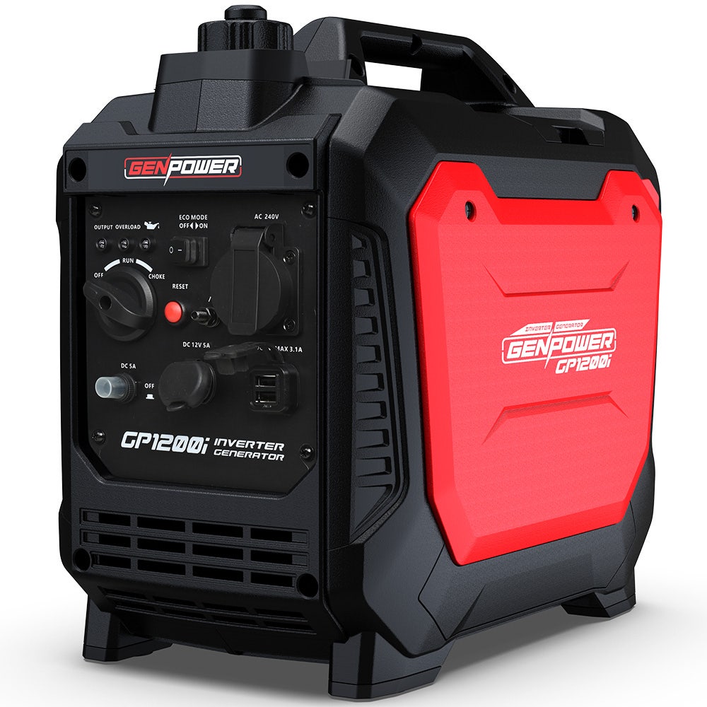 V219-GENPTRGN12SA-202508111516-00 GENPOWER 1.2kW Peak 1.0kW Inverter Generator, Portable Lightweight Camping - Image 1