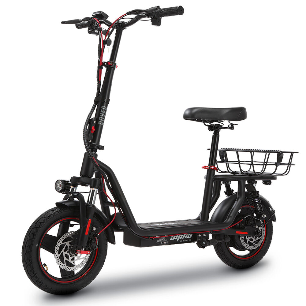 V219-TRNESCAL8KRA-202507281716-00 ALPHA Rover Electric Scooter with Seat, 500W 48V 25km/h 30km Range, 14-inch Tyres, Motorised Commuter eScooter for Adults, Black - Image 1