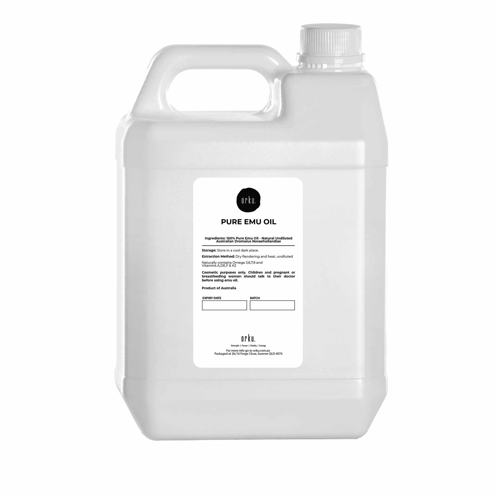 V238-SUPDZ-40881380294736-202509051802-00 Orku 5L Pure Emu Oil - Natural Undiluted Australian Dromaius Novaehollandiae - Image 1