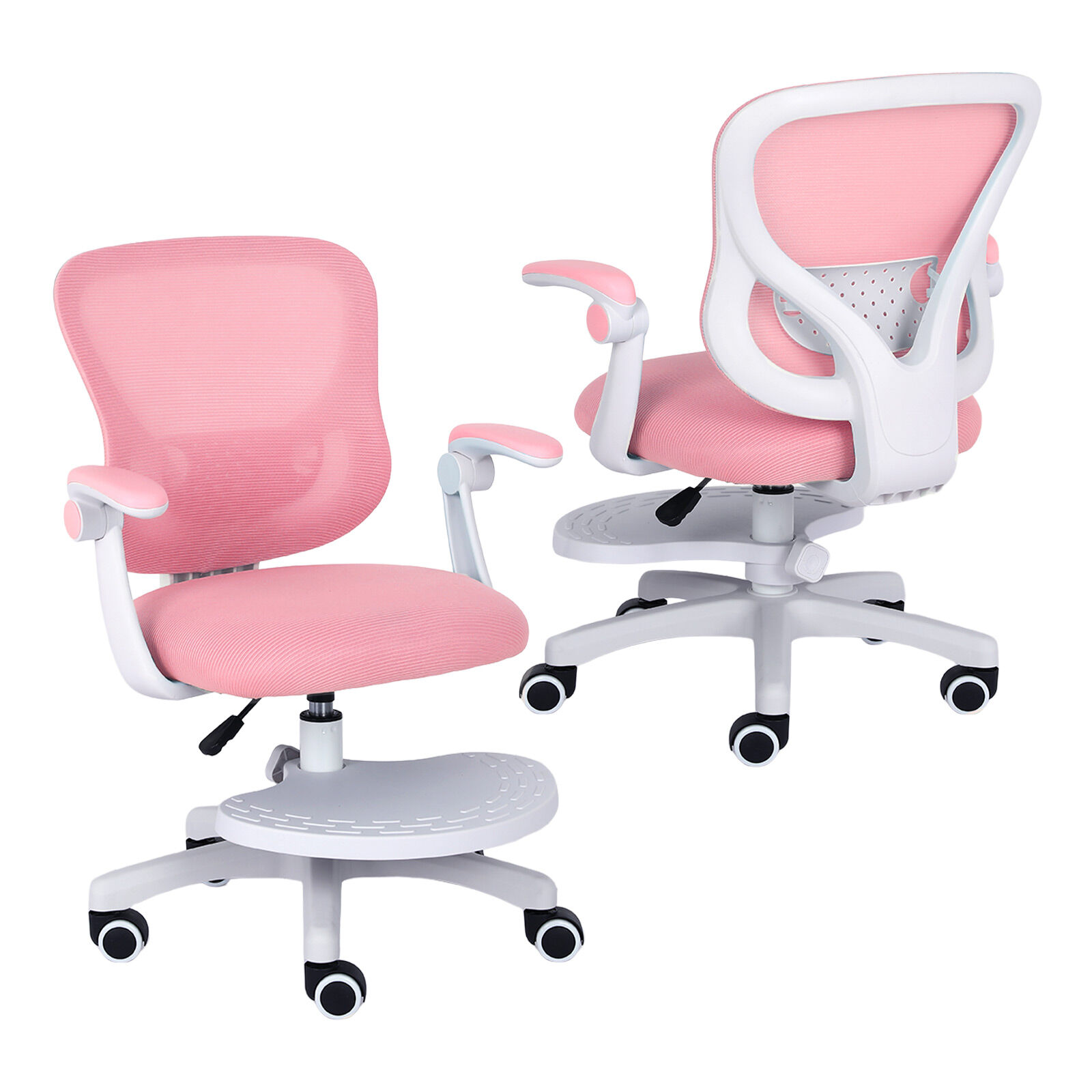 V274-FT-OC-2615-FPK-202507250946-00 Kids Desk Chair - Children Office Study Seat with Footrest CILO - Pink - Image 1