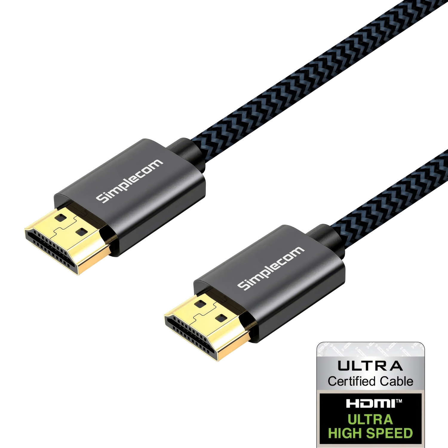 V28-SIMSBT002-202507081120-00 Simplecom SBT002 Ultra High Speed HDMI 2.1 Cable Nylon Braided 48Gbps 8K@60Hz - Image 1