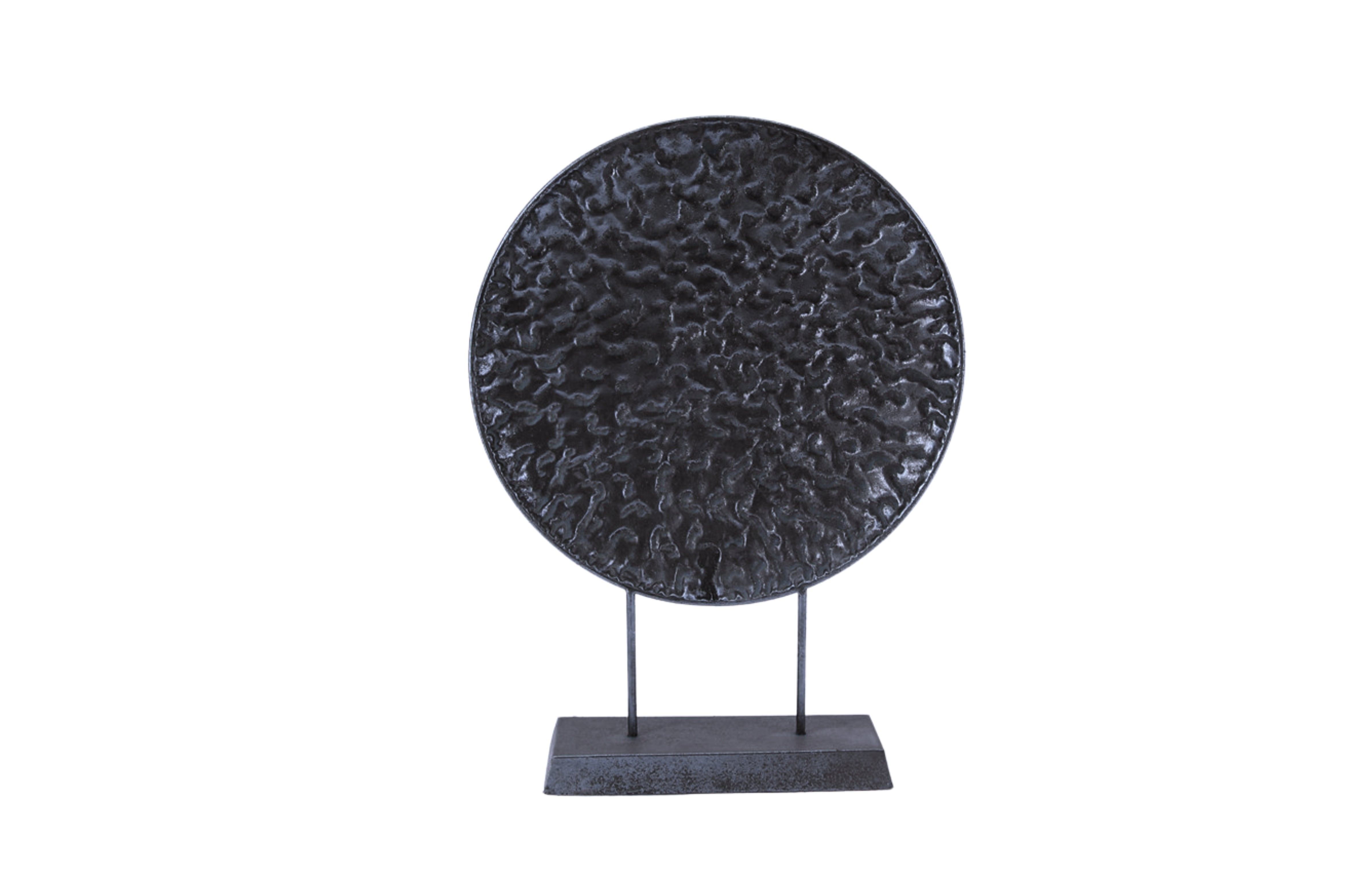 V292-HD-ROUNDTABLEPRESSED-BLACK-202509041440-00 Round Pressed Gold Table Decor - Black - Image 1