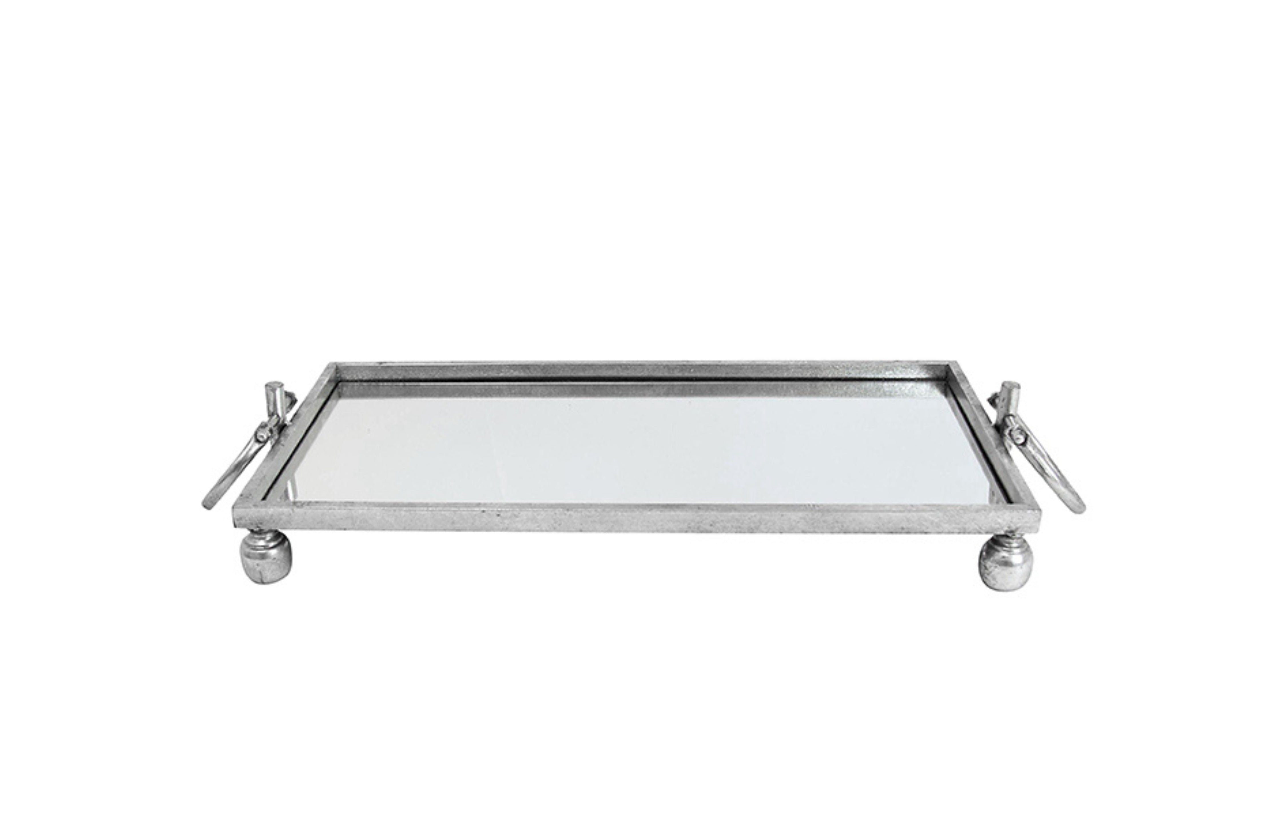 V292-HD-TR-ELI-M-RECT-SILV-202509041436-00 Eliza Mirror Tray with Handles - Medium - Silver - Image 1