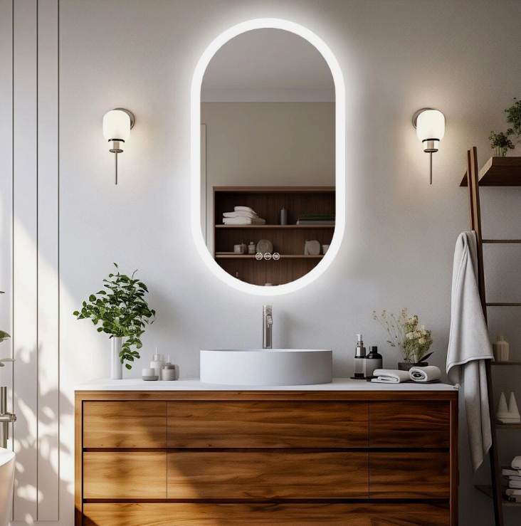 V355-IA-OWM-5080-202508111515-00 Interior Ave - 50 x 80cm Oval Frameless LED Bathroom Mirror - Image 1