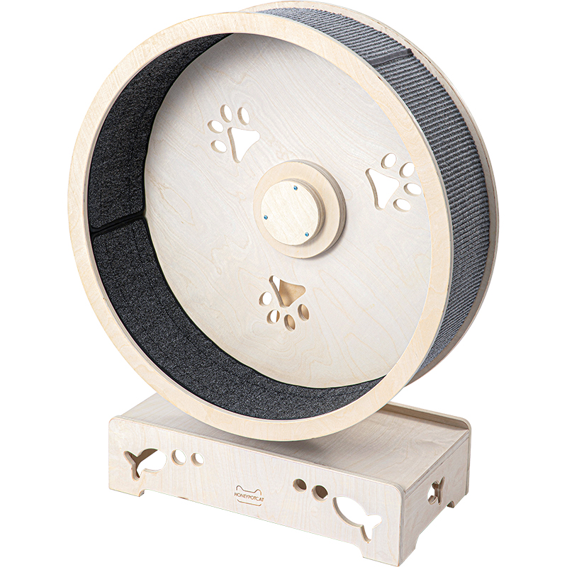 V390-220505-202507030915-00 HONEYPOTCAT Fit & Fun Active Runner Wood Cat Wheel - Flex 93cm - Image 1