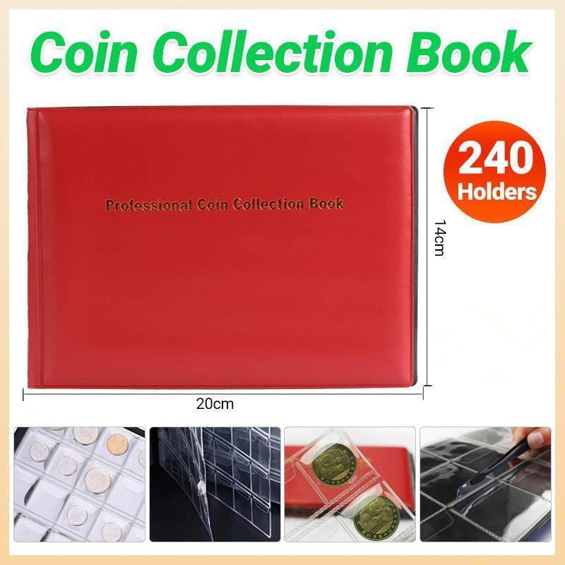 V528-240COINSHOLDER-RED-732736-202509251015-00 240 Coins Holder Collection Storage Collecting Penny Pocket Album Book Red Aus - Image 1