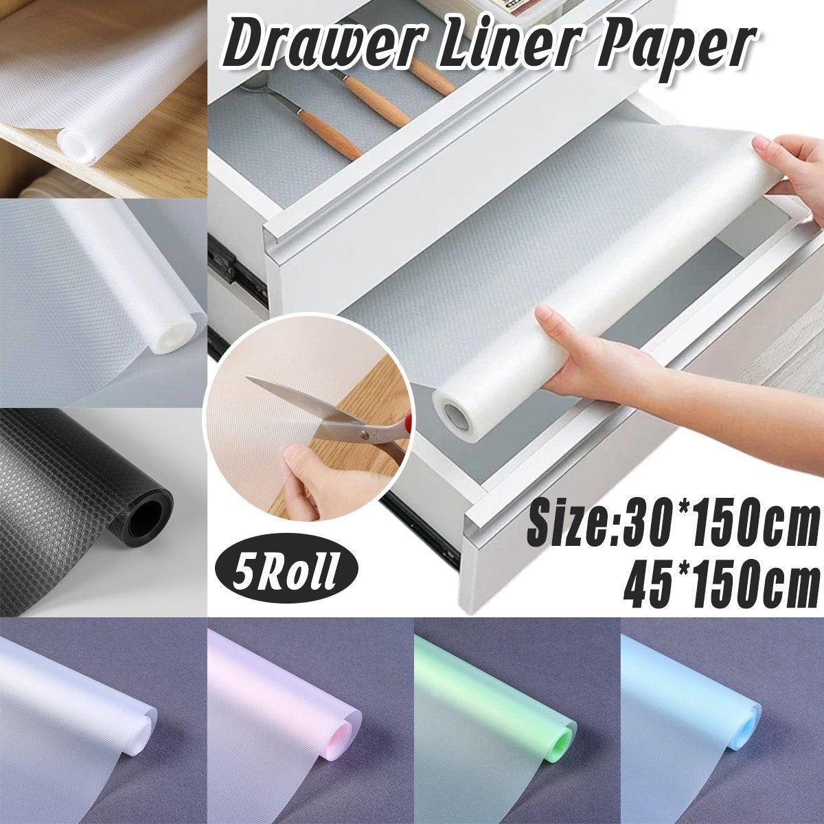 V528-45-150CM-5ROLL-PDW-TRANSPARENT-559250-202510010627-00 5 Roll EVA Anti Moisture Drawer Mat Cabinet Pad Kitchen Dustproof Placemat - Transparent Flat-45*150cm - Image 1