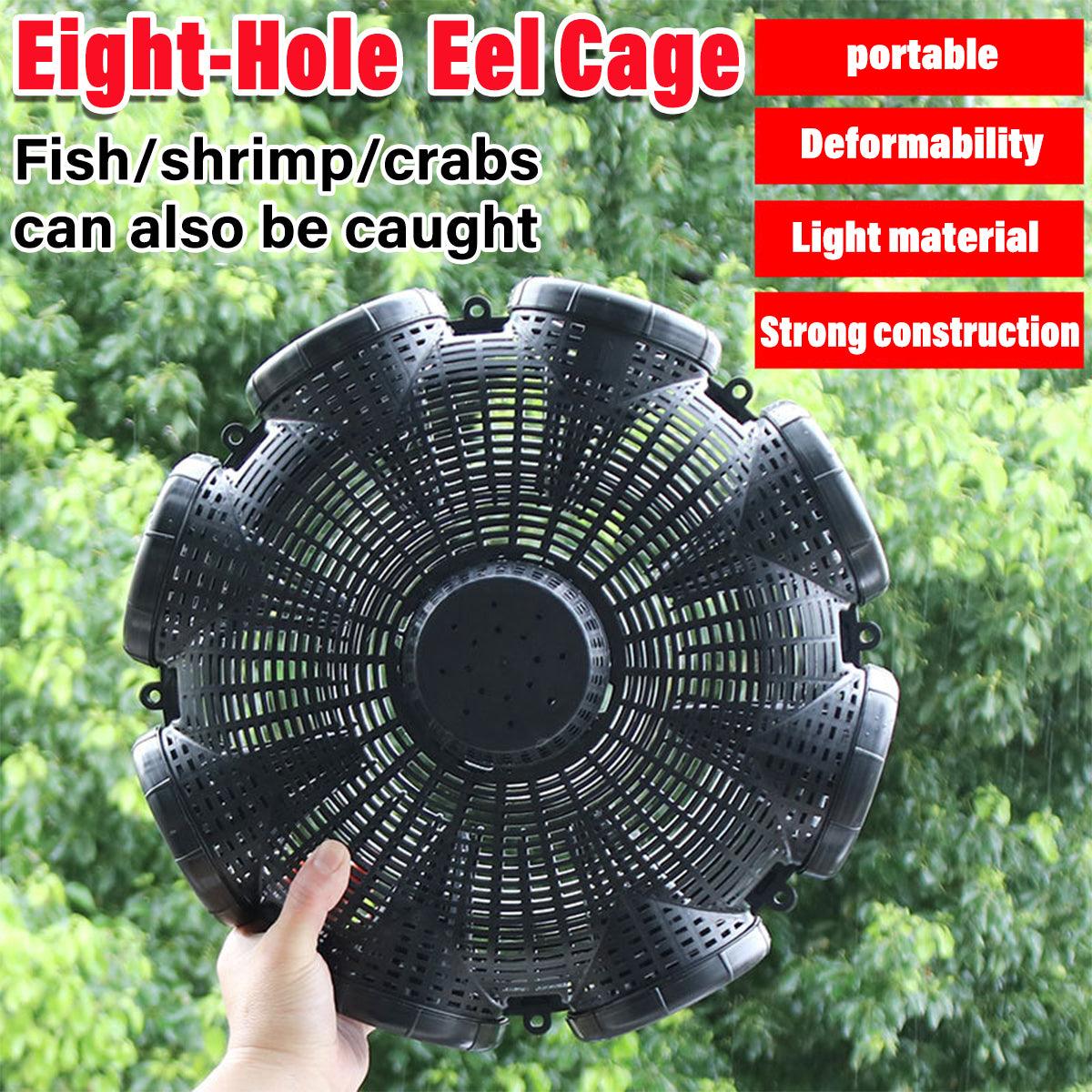V528-8-HOLE-FISHING-CAGE-316439-202509251135-00 Eight Hole Eel Cage Ground Fish Trap Lobster Fishing Net Foldable Crab Catcher - Image 1