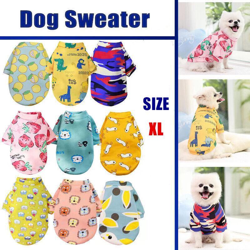 V528-9360101058913-202510010700-00 XL Size Cute Pet Dog Warm Jumper Sweater Clothes Cat Knitwear Knitted Coats Winter - Pink Strawberry - Image 1