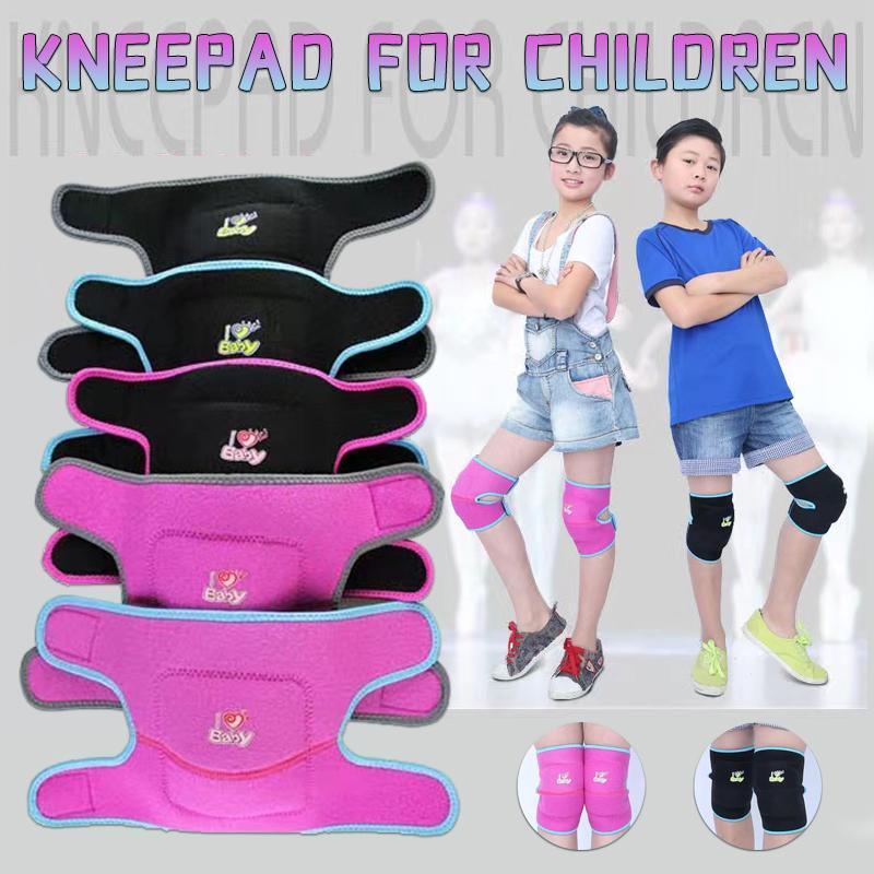 V528-9360101095833-202510010009-00 S Size Kid Knee Pad Crash Proof Antislip Basketball Dance Skating Protector - Black+Rose red - Image 1