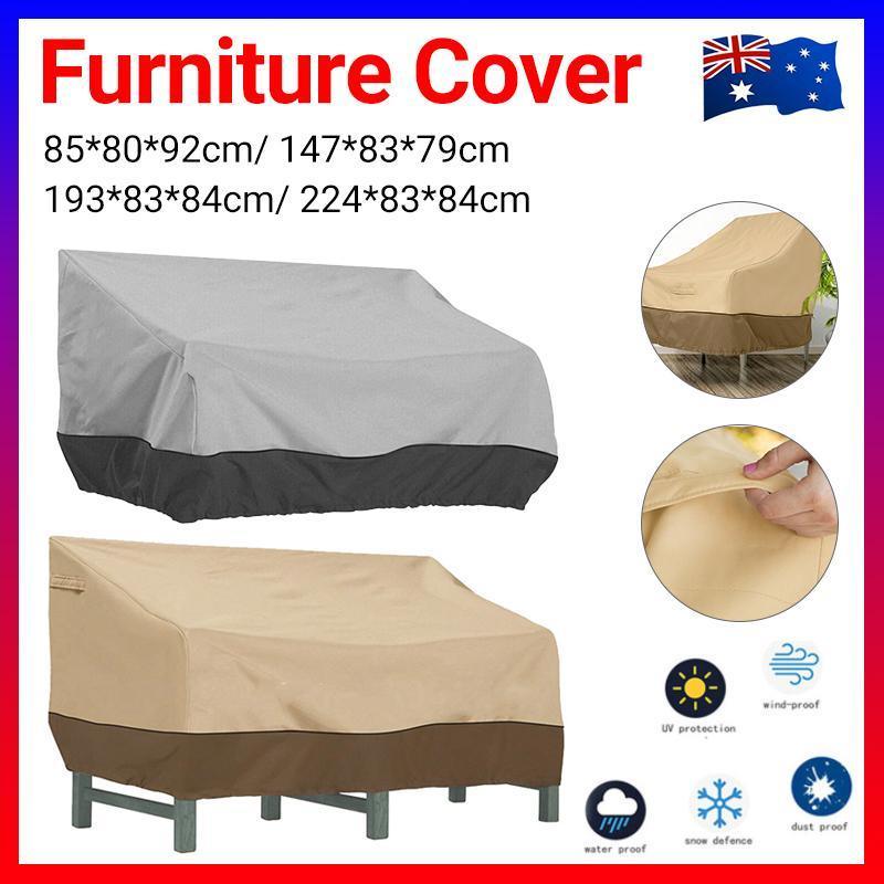 V528-9360312029566-202509301845-00 Outdoor Waterproof Patio Chair Cover Lounge Deep Seat Cover Furniture Sofa Cover Grey Black - 85*80*91.5CM - Image 1
