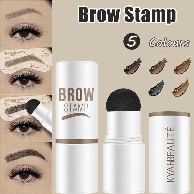 V528-9360312071916-202509301536-00 Eyebrow Shaping Kit Waterproof One Step Perfect Brow Stamp Stencils Makeup Set - Dark Brown - Image 1