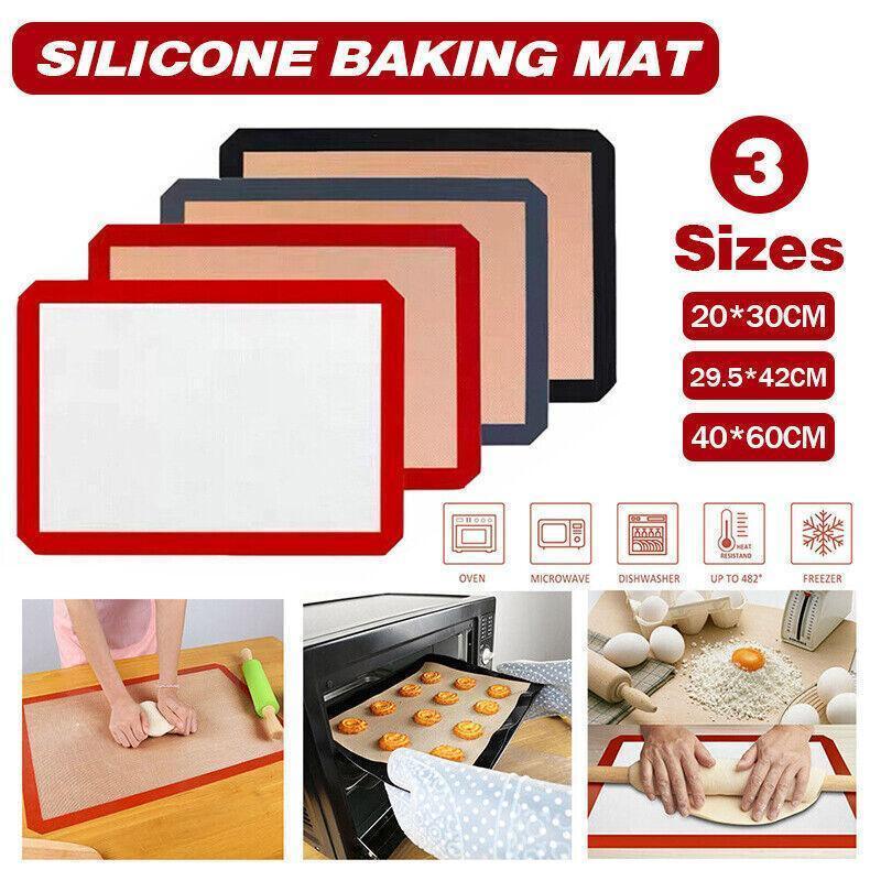 V528-9360312145174-202510011145-00 New Non-Stick Silicone Baking Mat Large Scale Cake Emarle Silicon Bakeware Dough - Red 4PCS(2*30X21+2*42X29.5CM) - Image 1