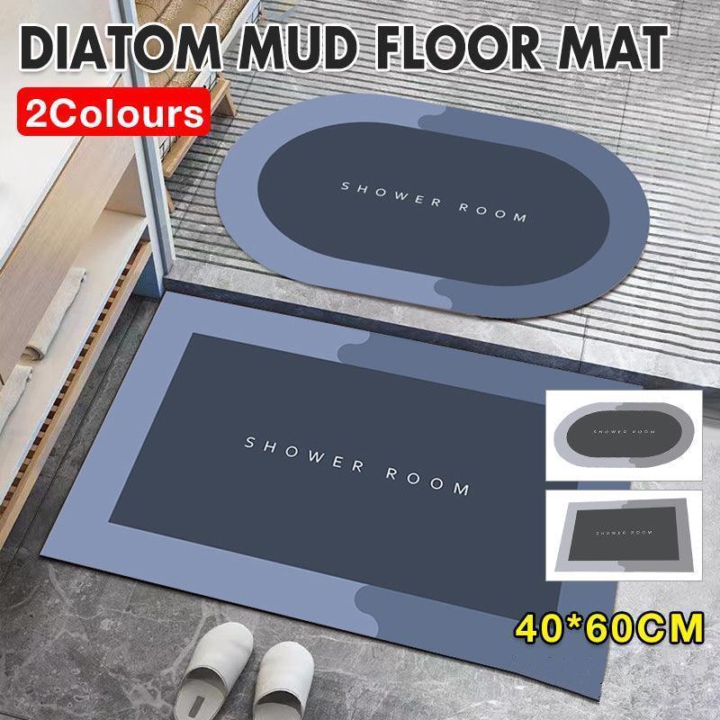 V528-9360312169316-202510011009-00 40*60CM Super Absorbent Floor Mat Soft Quick-Drying Non-Slip Diatom Mud Bath - Blue-Retangle - Image 1