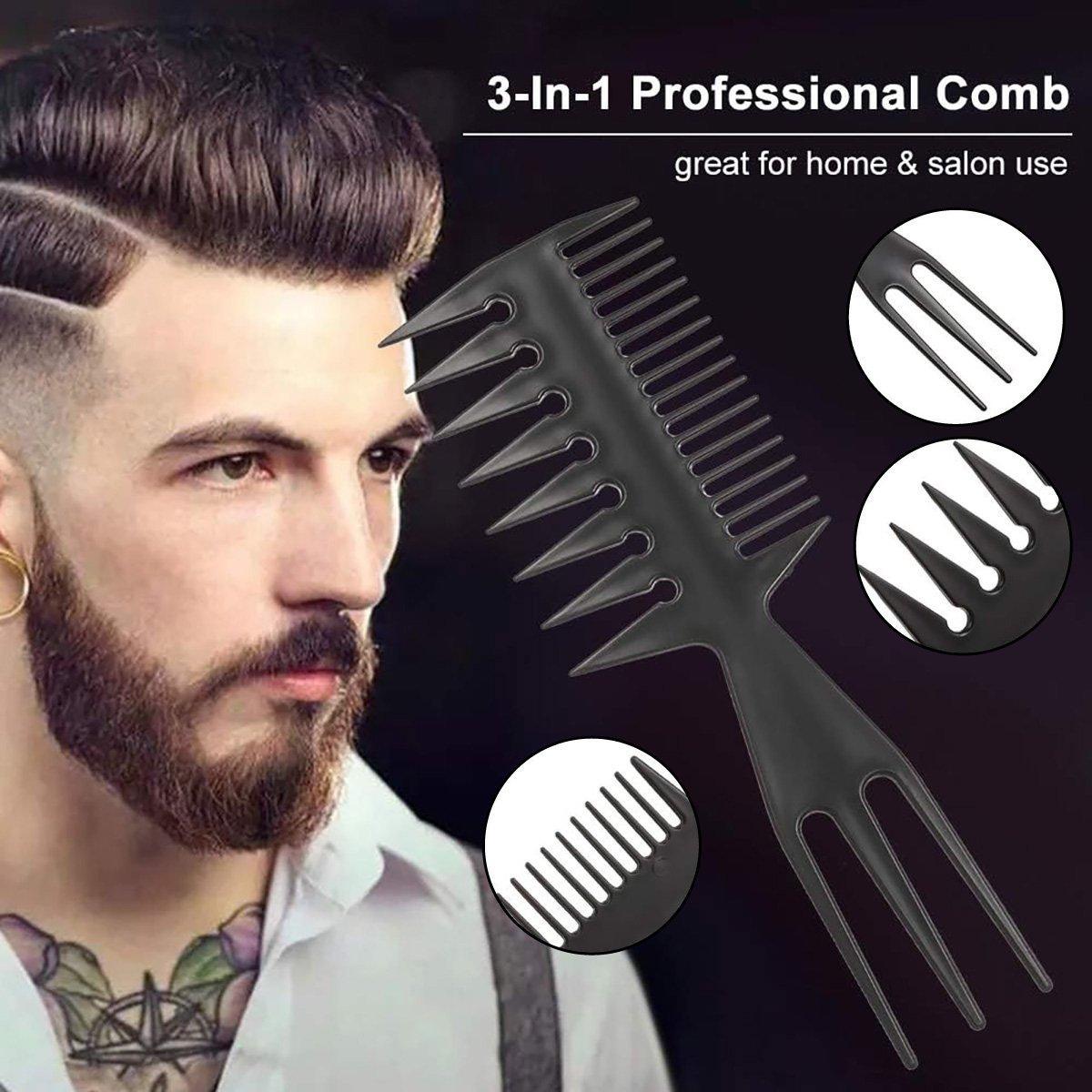 V528-ART-COMB-BLACK-1PC-677248-202509251415-00 3 in 1 Hair Comb Styling Tool for Salon and Home Use Professional Quality - Image 1