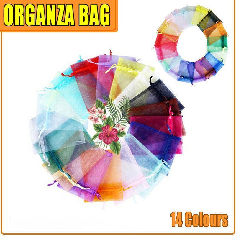 V528-BAG-10-15-50PCSLAKEBLUE-902997-202510010109-00 50PCS Organza Bag Sheer Bags Jewellery Wedding Candy Packaging Sheer Bags 10*15 cm - Lake Blue/50PCS - Image 1