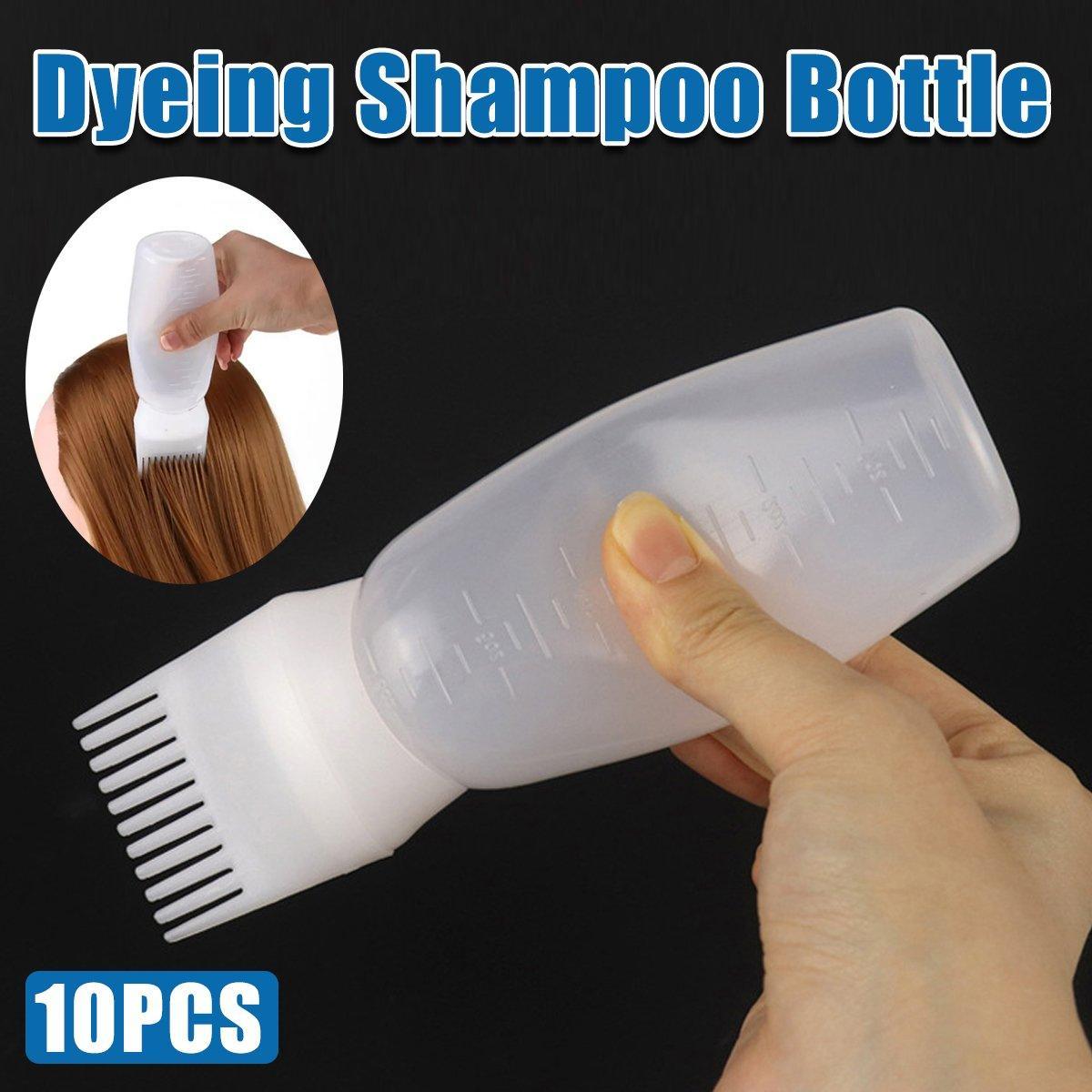 V528-BOTTLE-COMB-WHITE-10PCS-519122-202509251545-00 Hair Dry Cleaning Hair Bottle Combing Teeth Coloring Cream Scale Water Perm Potion Salon Tools - Image 1