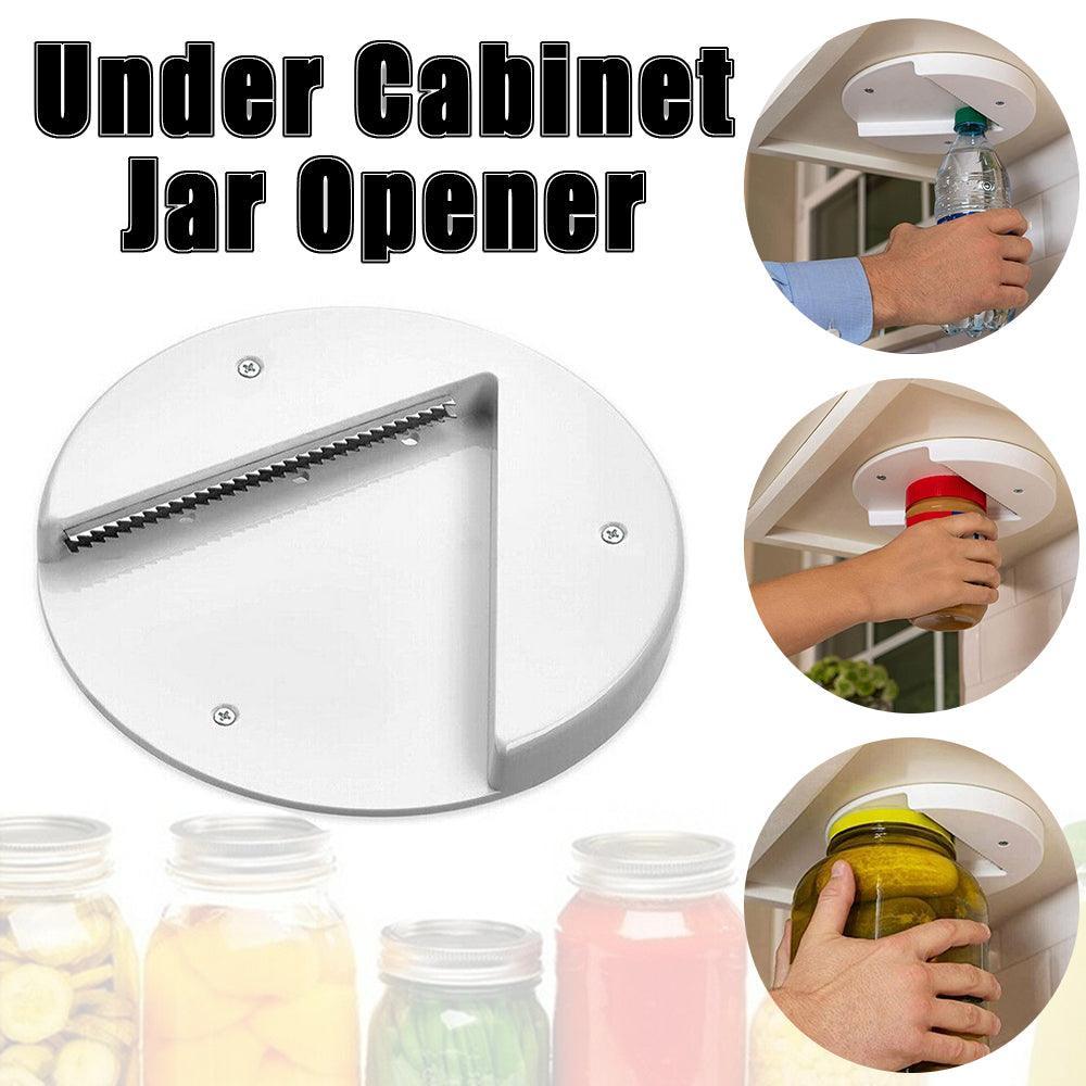 V528-BOTTLEOPENER-WHITE-5422236-202509291710-00 Under Cabinet Jar Opener Undermount Multipurpose Lid Gripper Bottle Opener Tools - Image 1