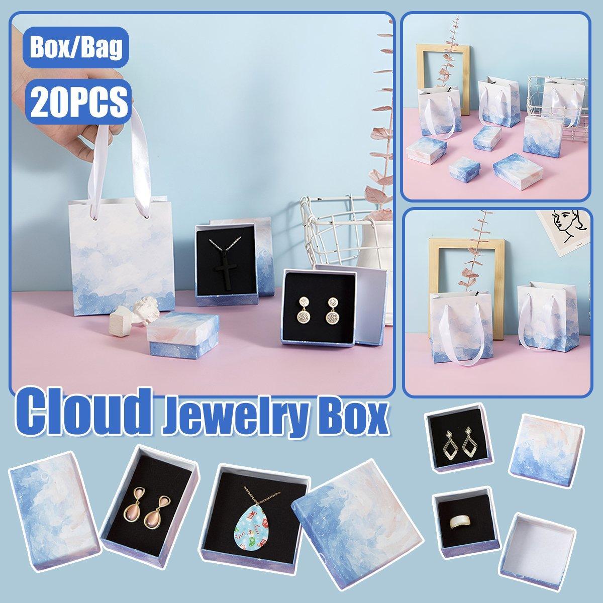 V528-BOX-20PCS-9-9-3-456325-202510010636-00 20PCS Cloud Jewelry Box Earrings Necklace Ring Bracelet DisplayOrganizer - 9*9*3cm(Box) - Image 1