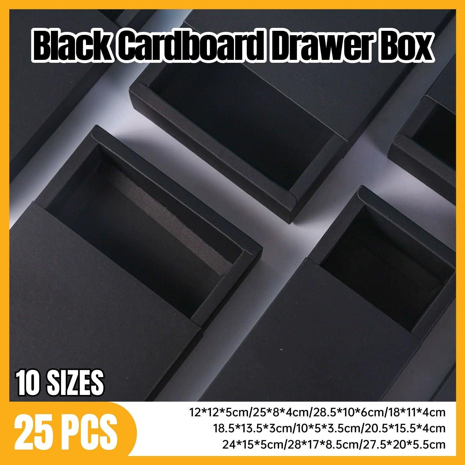 V528-BOX-BLACK-275-20-55-25PCS-563746-202509301627-00 25X Black Kraft Paper Drawer Jewelry Package Necklace Bracelet Gift Package box - 27.5*20*5.5-25pcs - Image 1