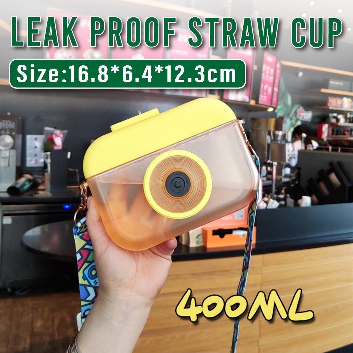 V528-CAMERA-CUP-YELLOW-838517-202509251645-00 Plastic Camera Straw Mug Backpack Leak Proof Outdoor Travel Mug Hiking Camping - Image 1