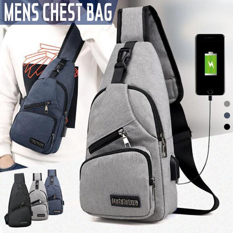 V528-CHESTBAG-BLUE-678343-202510011027-00 Durable Mens Chest Bag Shoulder Backpack Man Sling Cross Body Satchel Travel Bag - Blue - Image 1