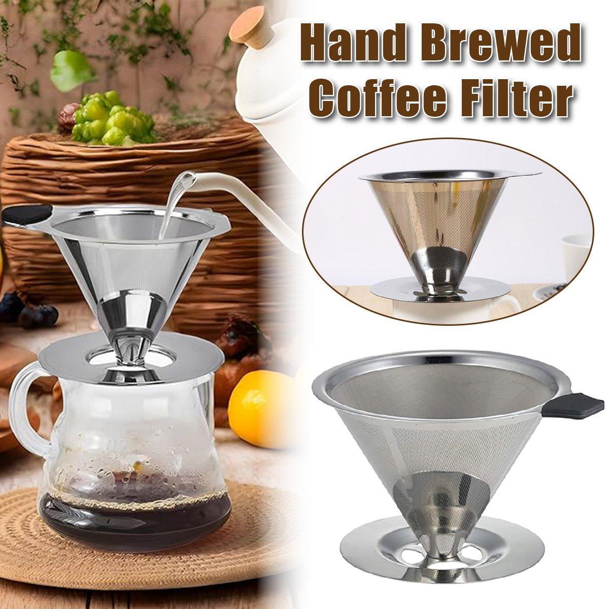 V528-COFFEE-FILTER-4-600-773144-202509251416-00 Stainless Steel Double Layer Hand Coffee Filter 600 Mesh Paper-Free Tea Funnel - Image 1
