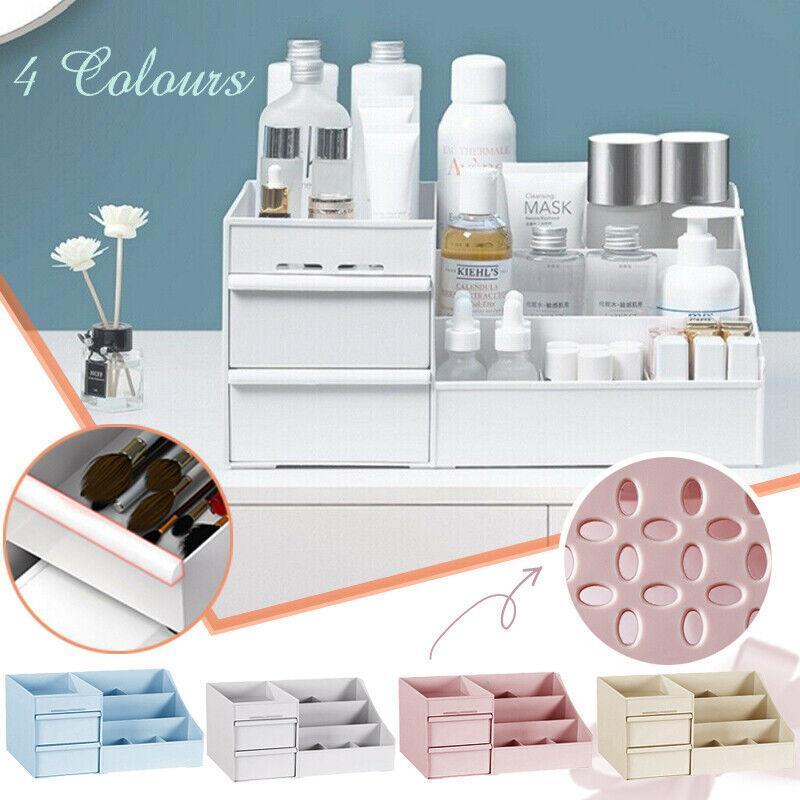 V528-COSMETICCASE-PINK-15423-202510010218-00 Cosmetic Makeup Organizer With Drawers Bathroom Skincare Storage Box Holder Case - Pink - Image 1