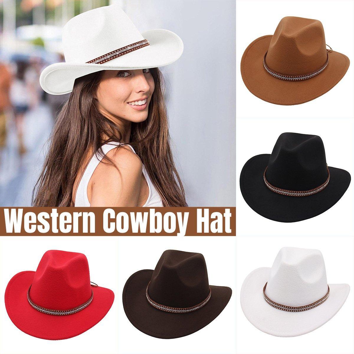 V528-COWBOY-HAT-COFFEE-147276-202509291945-00 Western Cowboy Hat American Wool Felt Jazz Hat for Men Women Upside Down Top Hat - Coffee - Image 1